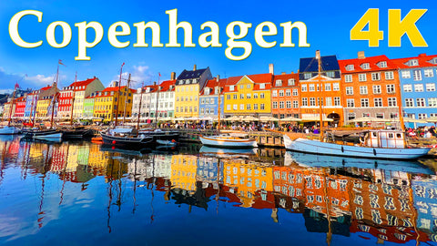 STUNNING LOVELY COPENHAGEN 4K- RELAXING SMOOTH PIANO JAZZ MUSIC- WITH LOCATION NAMES